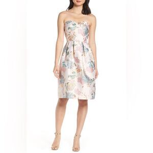Haven Strapless Jacquard Party Dress